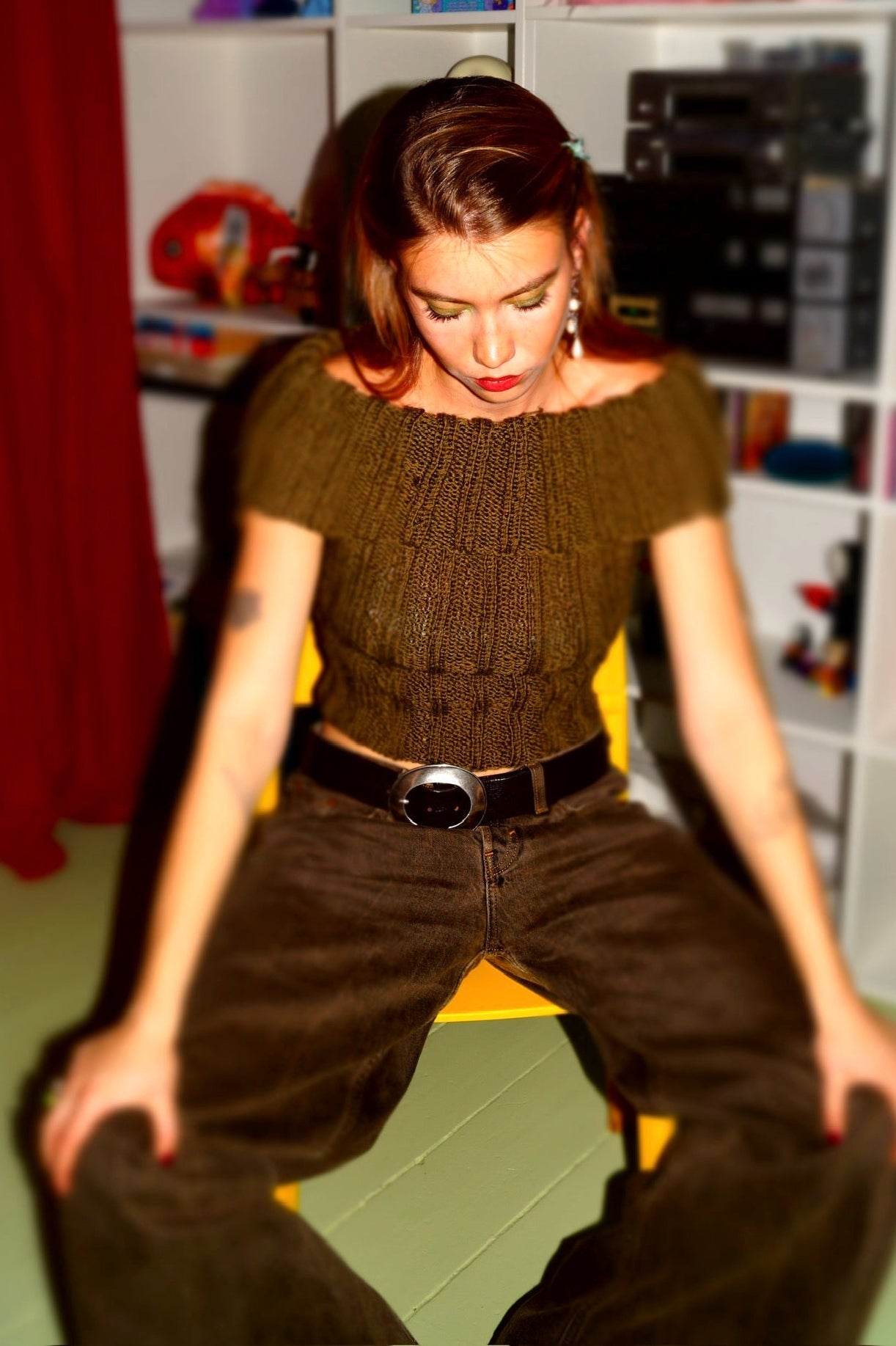 Off-Shoulder Ribbed Sweater